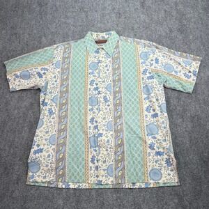 Tori Richard Shirt Mens Large Button Up 100% Cotton Lawn‎ Short Sleeve USA Made